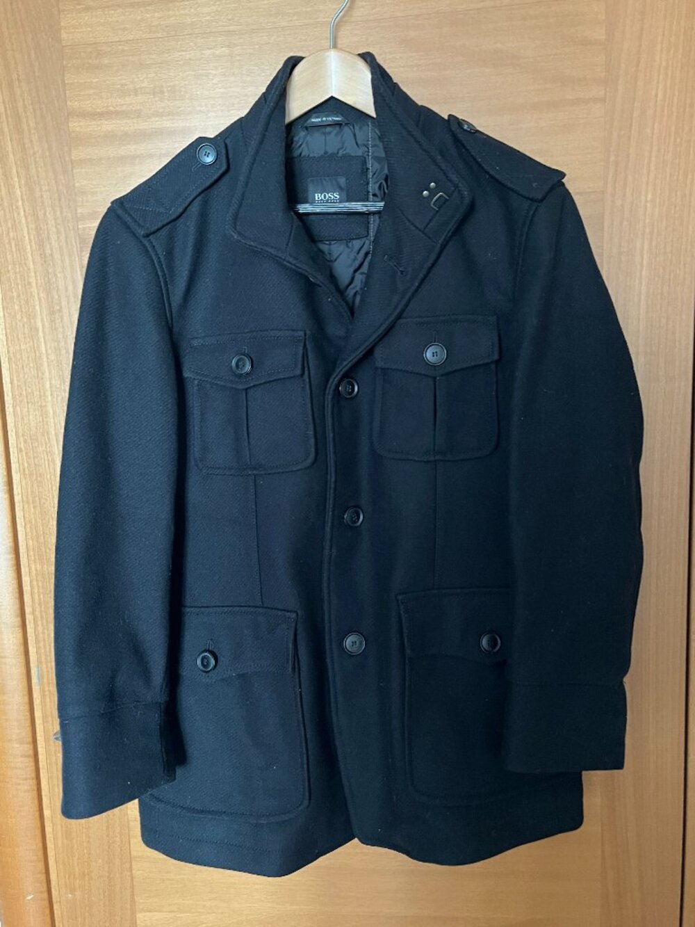 Hugo Boss Wool Coat, Size 38R Like New